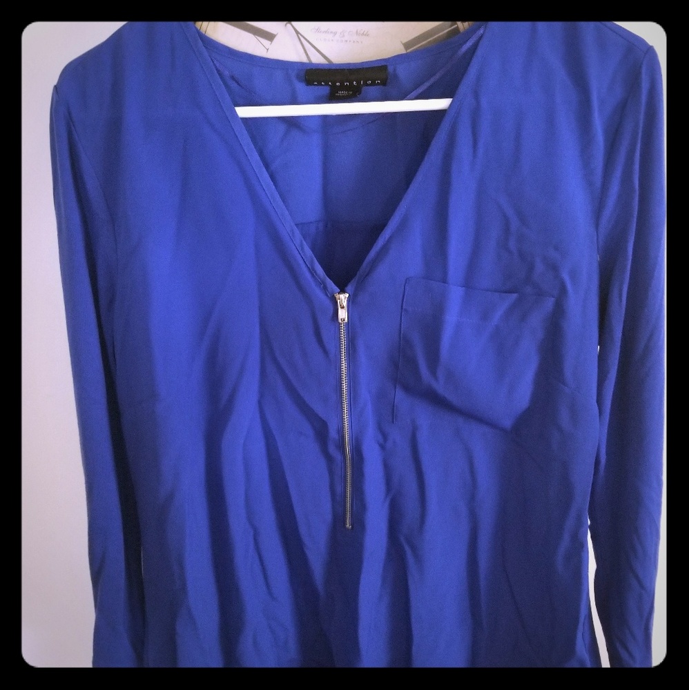 Royal blue Satin feel light weight blouse